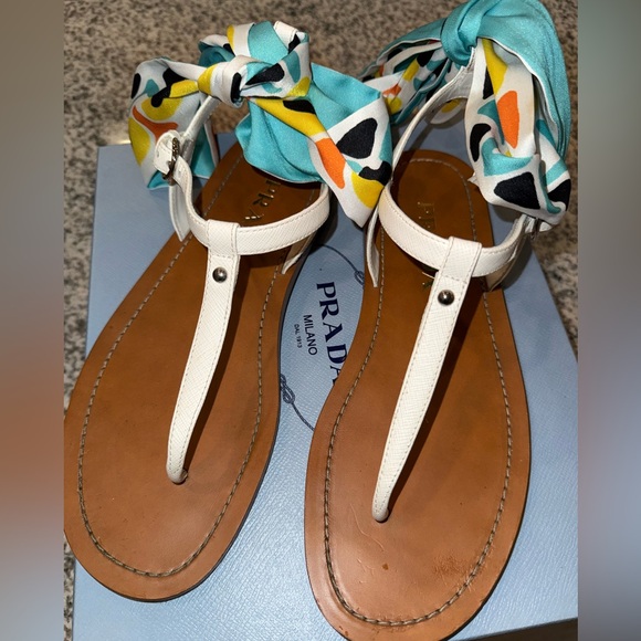 Prada Scarf Sandals – Elegant & Rare! - Picture 1 of 6